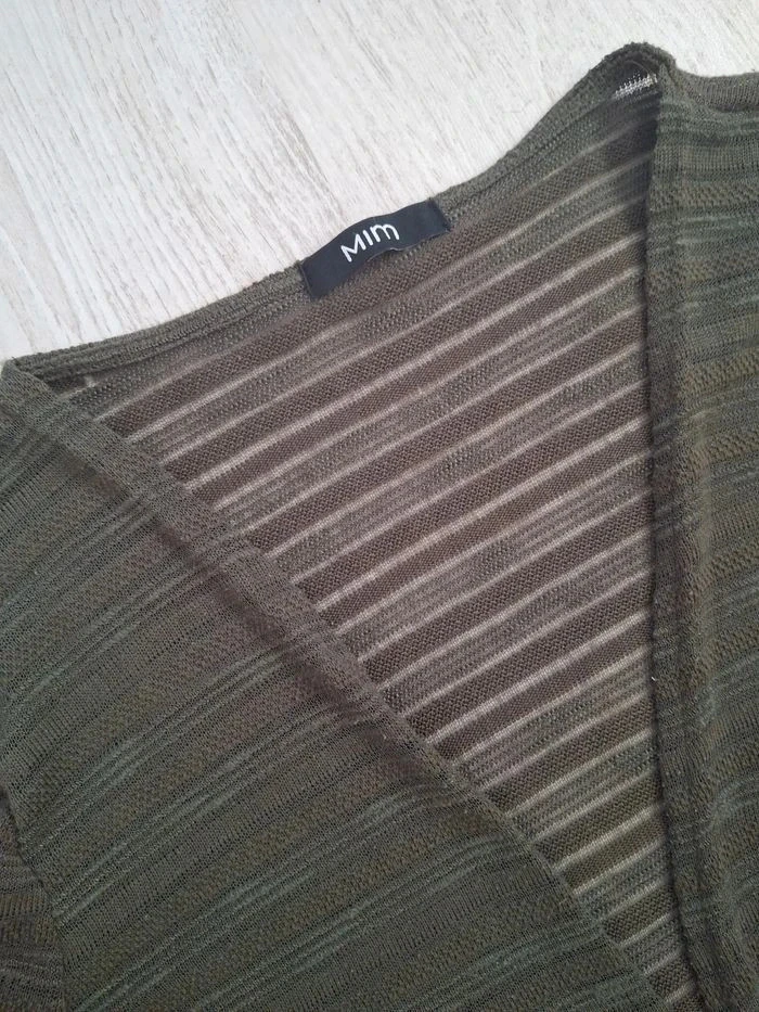 🌿 Textured Khaki Women’s Open Jacket/Vest/Cardigan by Mim – Size S/M 🌿 – photo 6